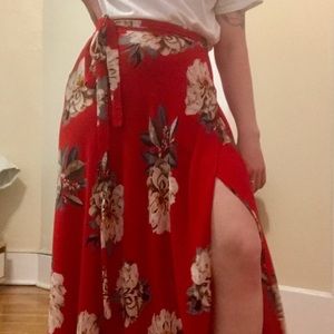 Floral maxi wrap skirt